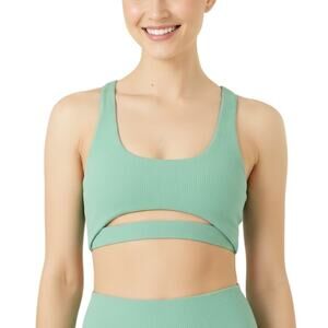 Gigi C Andrea Ribbed Sports Bra in Sage Green Women Size XL NWT
